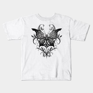 Black and white Butterfly Tattoo Kids T-Shirt